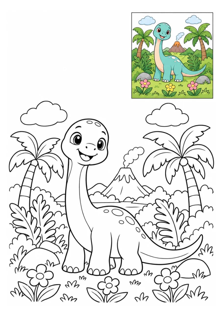 Friendly Dinosaur coloring page